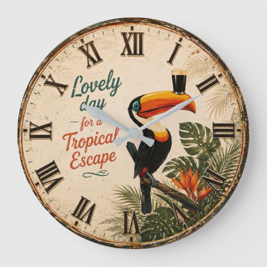 Tropical Toucan ラージ壁時計 (正面)