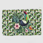 Tropical Toucan Birds. ゴルフタオル (横)