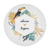 Tropical Toucan Couple's Name カッティングボード (正面)