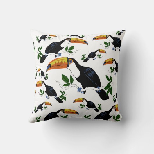 Tropical Toucans - Playful Jungle クッション (裏面)