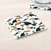 Tropical Toucans - Playful Jungle ペーパーコースター (アングル)