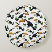 Tropical Toucans - Playful Jungle ラウンドクッション (裏面)