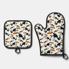 Tropical Toucans - Playful Jungle  鍋つかみ&鍋敷きセット