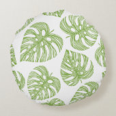 Tropical trendy seamless pattern with exotic palm  ラウンドクッション (裏面)