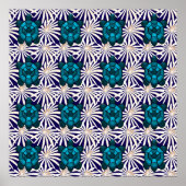 Tropical Turtle Floral Pattern Seamless Sea Turtle ポスター (正面)