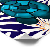 Tropical Turtle Floral Pattern Seamless Sea Turtle ポスター (角)