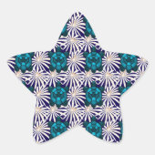Tropical Turtle Floral Pattern Seamless Sea Turtle 星シール (正面)