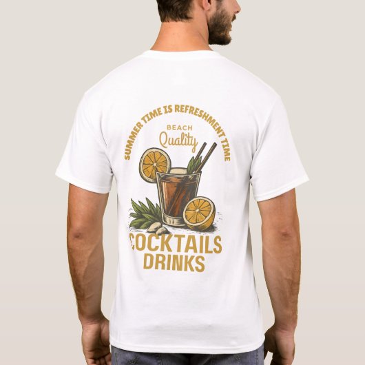 Tropical Vibes:Beach Drink for Summer Fun Tシャツ (裏面)