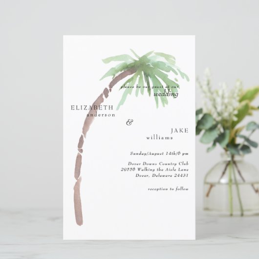 Tropical Vibes Foliage Budget Palm Tree Wedding (スタンド正面)