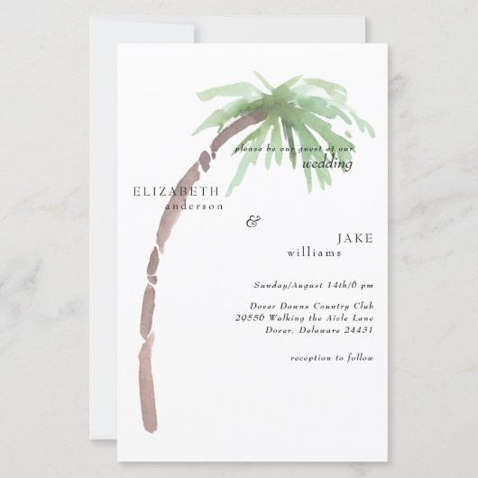 Tropical Vibes Foliage Budget Palm Tree Wedding (正面)