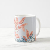 Tropical vintage botanical landscape, pink palm tr コーヒーマグカップ (正面右)