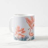 Tropical vintage botanical landscape, pink palm tr コーヒーマグカップ (正面左)
