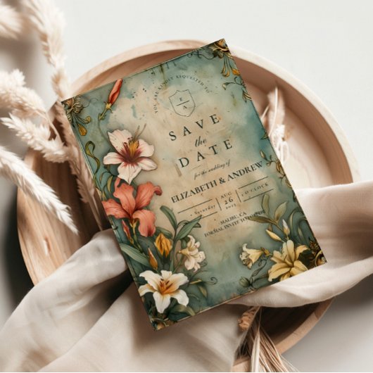 Tropical Vintage Garden Wedding セーブザデート