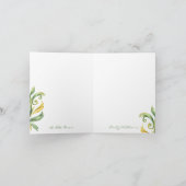 Tropical Vintage Yellow Pineapple ノートカード (内部)