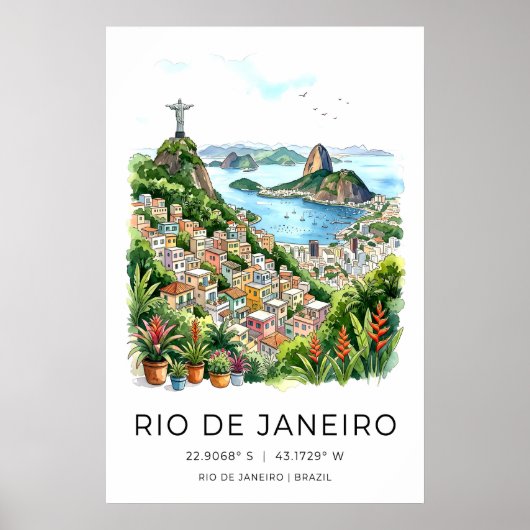 Tropical Vista Rio Art Print, Christ the Redeemer ポスター (正面)