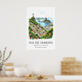 Tropical Vista Rio Art Print, Christ the Redeemer ポスター (キッチン)