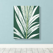 Tropical wall art - tropical leaf キャンバスプリント (インサイチュ (ウッドフロア))