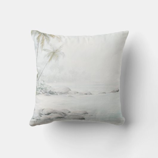 Tropical Watercolor Beach Wedding Keepsake Pillow  クッション (裏面)