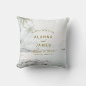 Tropical Watercolor Beach Wedding Keepsake Pillow  クッション (正面)