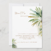 Tropical Watercolor Foliage Engagement Party  招待状 (正面)