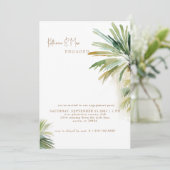 Tropical Watercolor Foliage Engagement Party  招待状 (スタンド正面)