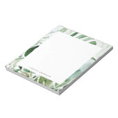 Tropical Watercolor Monstera Leaves Greenery ノートパッド (回転)