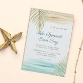 Tropical Watercolor Sage Green Palm Beach Wedding 招待状