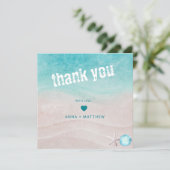 Tropical Watercolor Weding Thank You Card サンキューカード (スタンド正面)