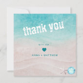 Tropical Watercolor Weding Thank You Card サンキューカード (正面)