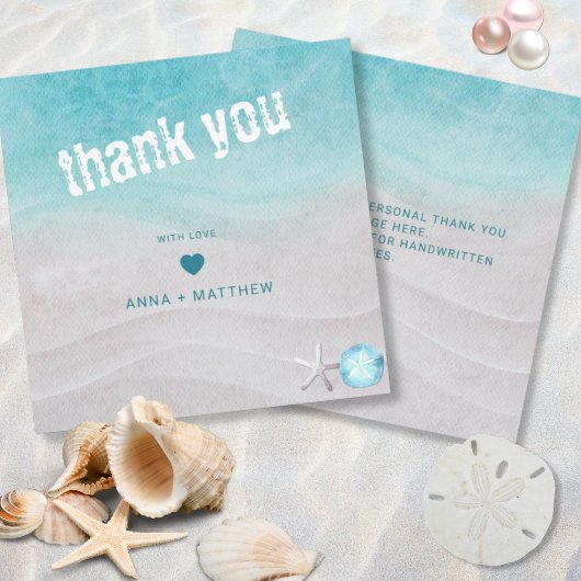 Tropical Watercolor Weding Thank You Card サンキューカード