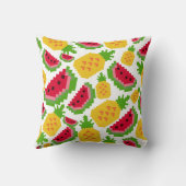 Tropical Watermelon and Pineapple Pixel Pattern クッション (裏面)