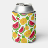 Tropical Watermelon and Pineapple Pixel Pattern 缶クーラー (缶裏面)