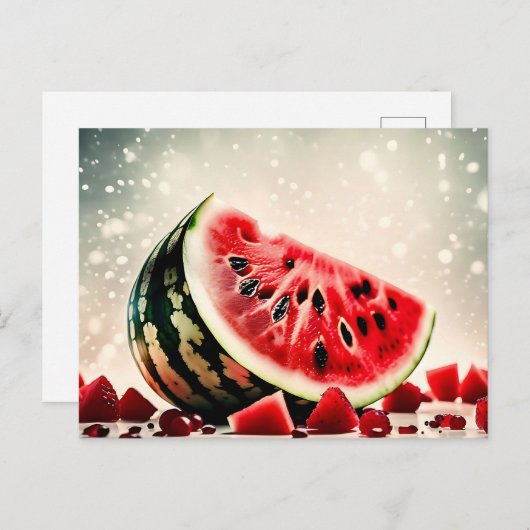 Tropical Watermelon Fruit Slice ポストカード (正面/裏面)