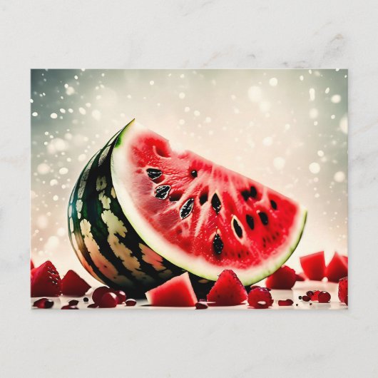 Tropical Watermelon Fruit Slice ポストカード (正面)