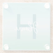 Tropical Waters Gradient Monogram Name  ガラスコースター (裏面)