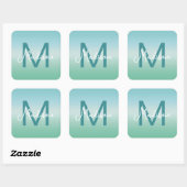 Tropical Waters Gradient Monogram Name  スクエアシール (シート)