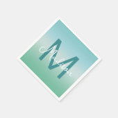 Tropical Waters Gradient Monogram Name  スタンダードカクテルナプキン (角)