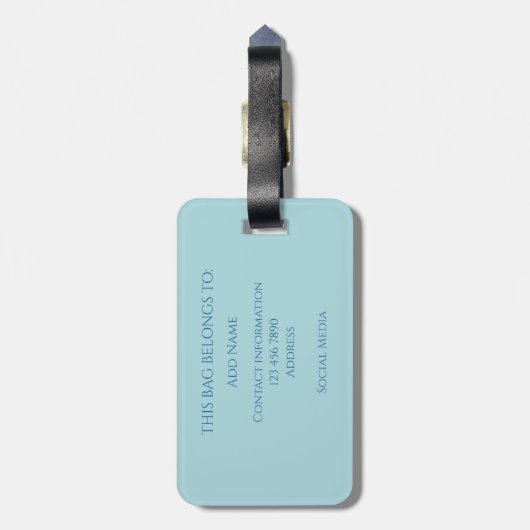 Tropical Waters Gradient Monogram Name  ラゲッジタグ (裏面縦)