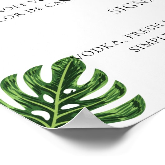 Tropical Wedding Bar Menu ポスター (角)