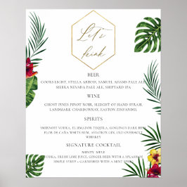 Tropical Wedding Bar Menu ポスター
