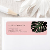 Tropical Wedding Couple Return Address Label ラベル (インサイチュ)
