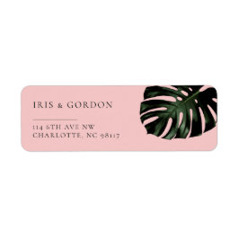 Tropical Wedding Couple Return Address Label ラベル