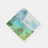 Tropical Wedding Napkin Charming Sea Turtle Decor スタンダードランチョンナプキン (角)
