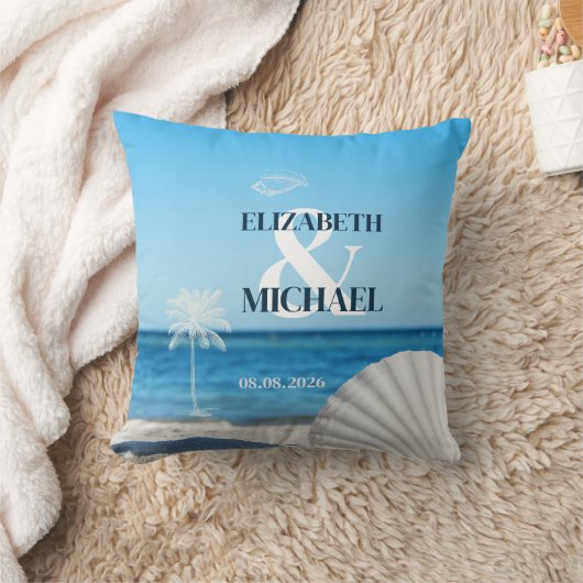 Tropical Wedding Ocean Beach クッション (ブランケット)