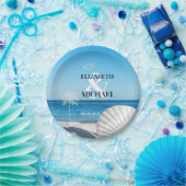 Tropical Wedding Ocean Beach ペーパープレート (パーティー)