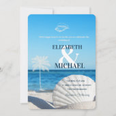 Tropical Wedding Ocean Beach  招待状 (正面)