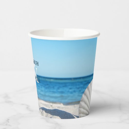 Tropical Wedding Ocean Beach 紙コップ (左)