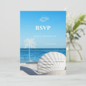 Tropical Wedding Ocean Beach RSVP   招待状 (スタンド正面)