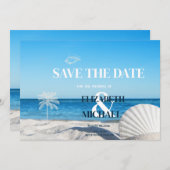 Tropical Wedding Ocean Beach Save The Date セーブザデート (正面/裏面)