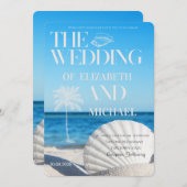 Tropical Wedding Ocean Beach Wedding 招待状 (正面/裏面)